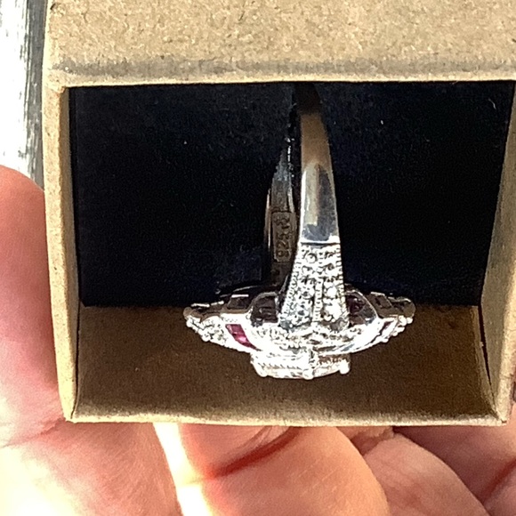 🌸Beautiful Sterling Silver Filigree Pink Cz Ring - Picture 7 of 12